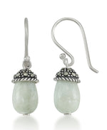 Load image into Gallery viewer, Sterling Silver_Tori Hill® Genuine Marcasite and Jade Dangle Earrings_I_Heart_1