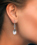 Load image into Gallery viewer, Sterling Silver_Tori Hill® Genuine Marcasite and Mother of Pearl Teardrop Dangle Earrings_I_Heart_1