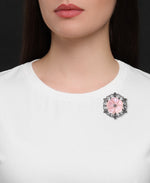 Load image into Gallery viewer, Sterling Silver_Tori Hill® Genuine Marcasite and Pink Mother of Pearl Flower Broach_I_Heart_1