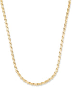 Load image into Gallery viewer, Yellow Gold_14K Gold 17" Diamond Cut and Polished "X" Motif Stampato Necklace. Made in Turkey_I_Heart_1