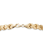 Load image into Gallery viewer, Yellow Gold_14K Gold 7.25" Satin and High Polished "X" Motif Stampato Bracelet. Made in Turkey_I_Heart_1