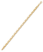 Load image into Gallery viewer, Yellow Gold_14K Gold 7.5" Bold X's and Hearts Stampato Bracelet. Made in Turkey_I_Heart_1