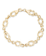 Cargar imagen en el visor de la galería, Yellow Gold_14K Gold High Polished Infinity Link Bracelet, 7". Made in Turkey_I_Heart_1