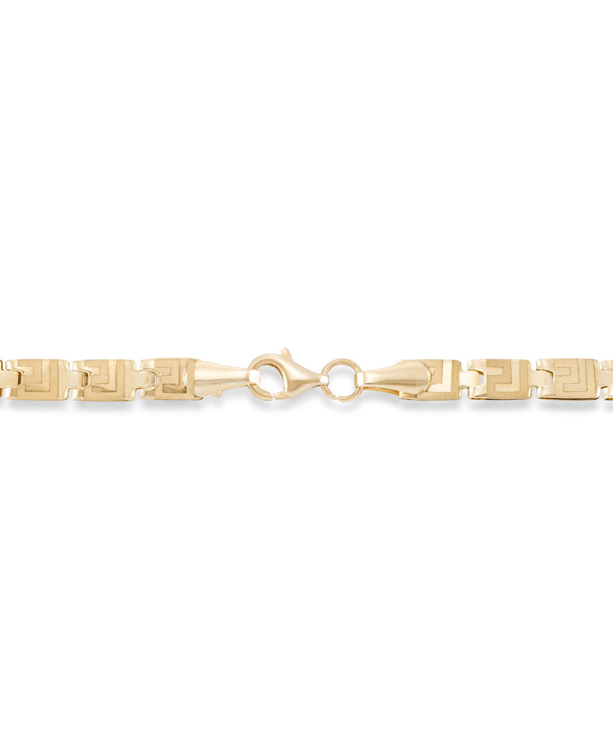 Yellow Gold_14K Gold Satin and Polished Greek Key Stampato bracelet 7.25"_I_Heart_1