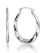 Load image into Gallery viewer, White Gold_10K Gold Graduated Twist Hoop Earrings - iHeart Jewels_I_Heart_1