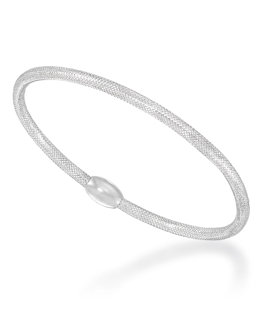 White_Gold_14K_Gold_Mesh_Stretch_Bangle_Bracelet_Made_in_Italy _I_Heart_2