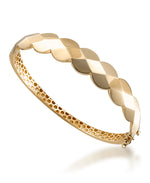 Load image into Gallery viewer, Yellow Gold_10K Gold Domed Harlequin Bangle Bracelet_I_Heart_1