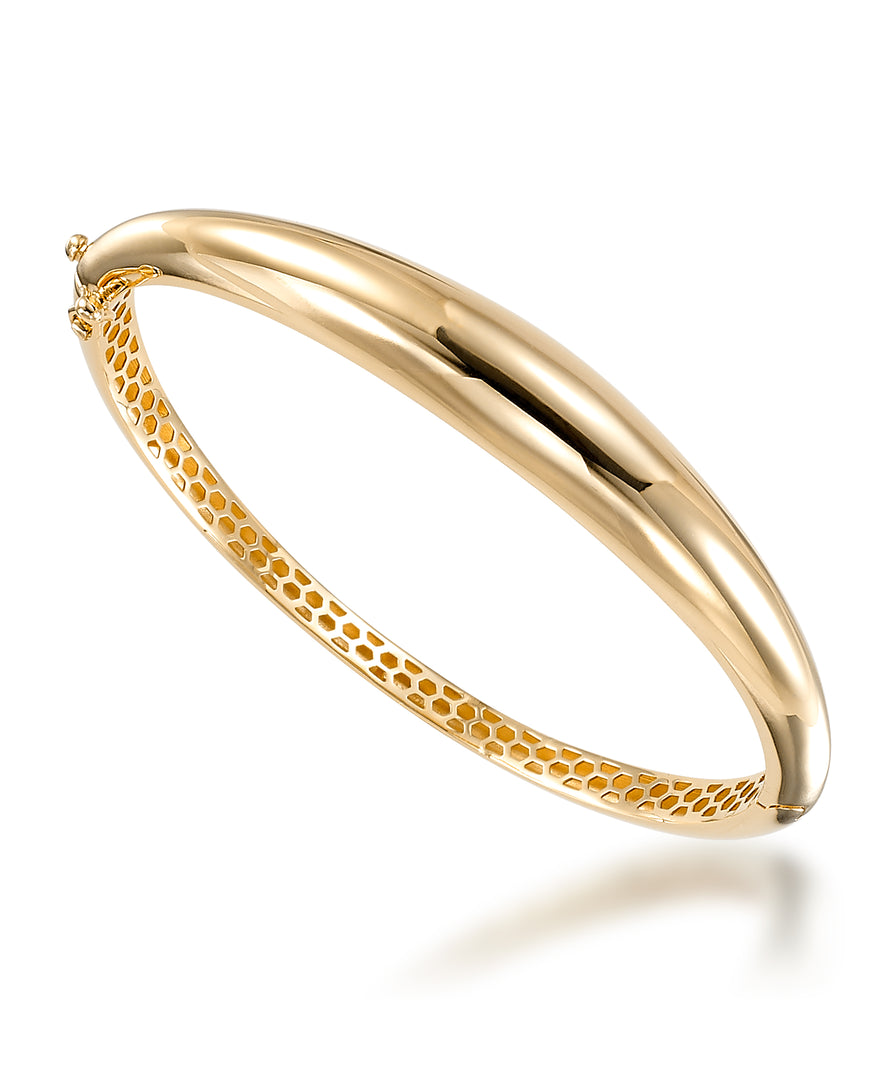 Yellow Gold_10K Gold Graduated Domed Bangle Bracelet_I_Heart_1