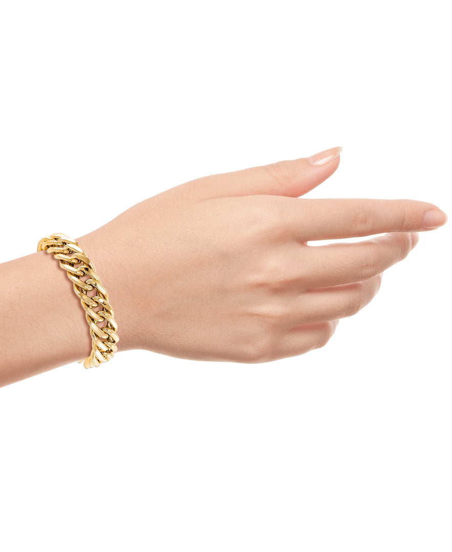 Yellow Gold_10K Gold Ladies' Luxe Curb Link Bracelet_I_Heart_1