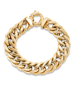 Load image into Gallery viewer, Yellow Gold_10K Gold Ladies' Luxe Curb Link Bracelet_I_Heart_1