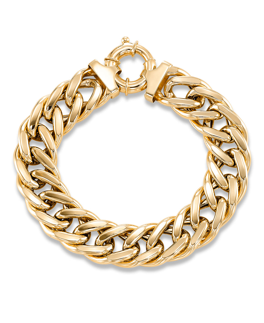 Yellow Gold_10K Gold Ladies' Luxe Curb Link Bracelet_I_Heart_1
