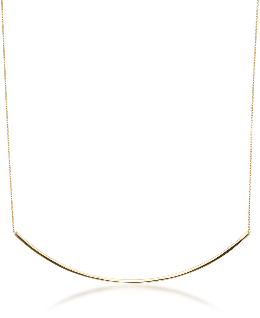 Yellow Gold_14K Gold Bar Necklace, 16" with 2" Extender, Made in Italy_I_Heart_1