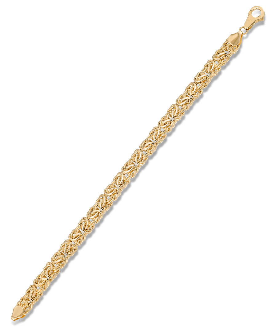 Yellow Gold_14K Gold Bold Byzantine Bracelet, 7.5"_I_Heart_1