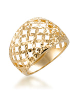 Load image into Gallery viewer, Yellow Gold_14K Gold Diamond Cut Bold Criss-Cross Dome Ring, Made in Italy_I_Heart_1