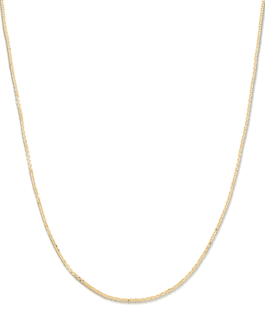 Yellow Gold 14K Gold Gltter Chain Necklace, 18", Made in Italy_I_Heart_1