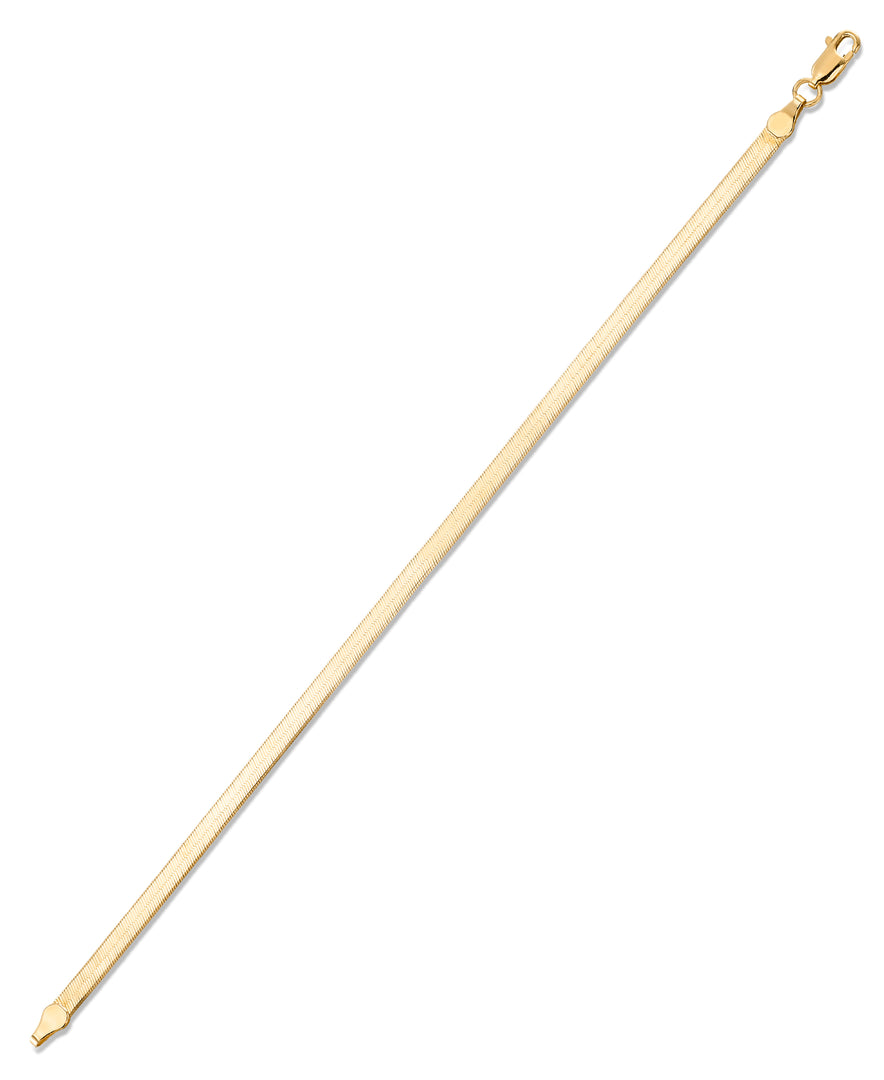 Yellow Gold 14K Gold High Polished Herringbone Bracelet, 7", Made in Italy_I_Heart_1