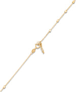 Load image into Gallery viewer, Yellow Gold_14K Yellow Gold Heart Necklace on Sparkle Bead Station Chain, 16" plus 2" Extender_I_Heart_1