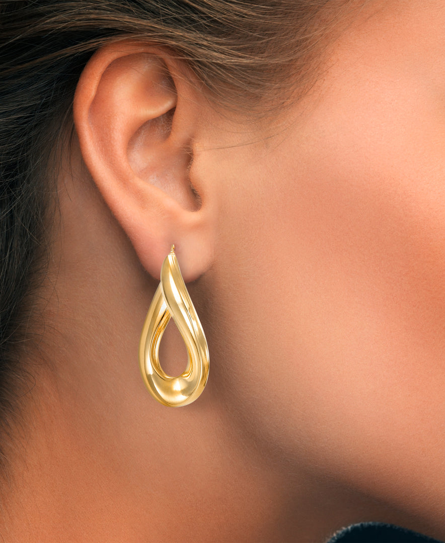 Yellow Gold Gold Luxe® 14K Gold Bold Link Hoop Earrings.   Dent Resistant, Infused with Nano Diamond Resin Core®_I_Heart_1
