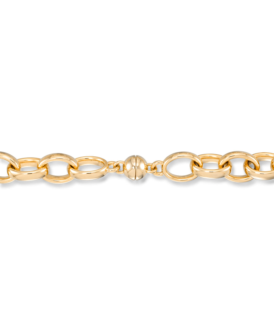 Yellow_Gold_Gold Luxe® 14K Gold Bold Oval Link Necklace with magnetic Closure, 18".  Dent Resistant, Infused with Nano Diamond Resin Core®_I_Heart_1