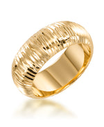 Load image into Gallery viewer, Yellow Gold Gold Luxe® 14K Gold Full Diamond Cut Bold Domed Band Ring Dent Resistant, Infused with Nano Diamond Resin Core®_I_Heart_1