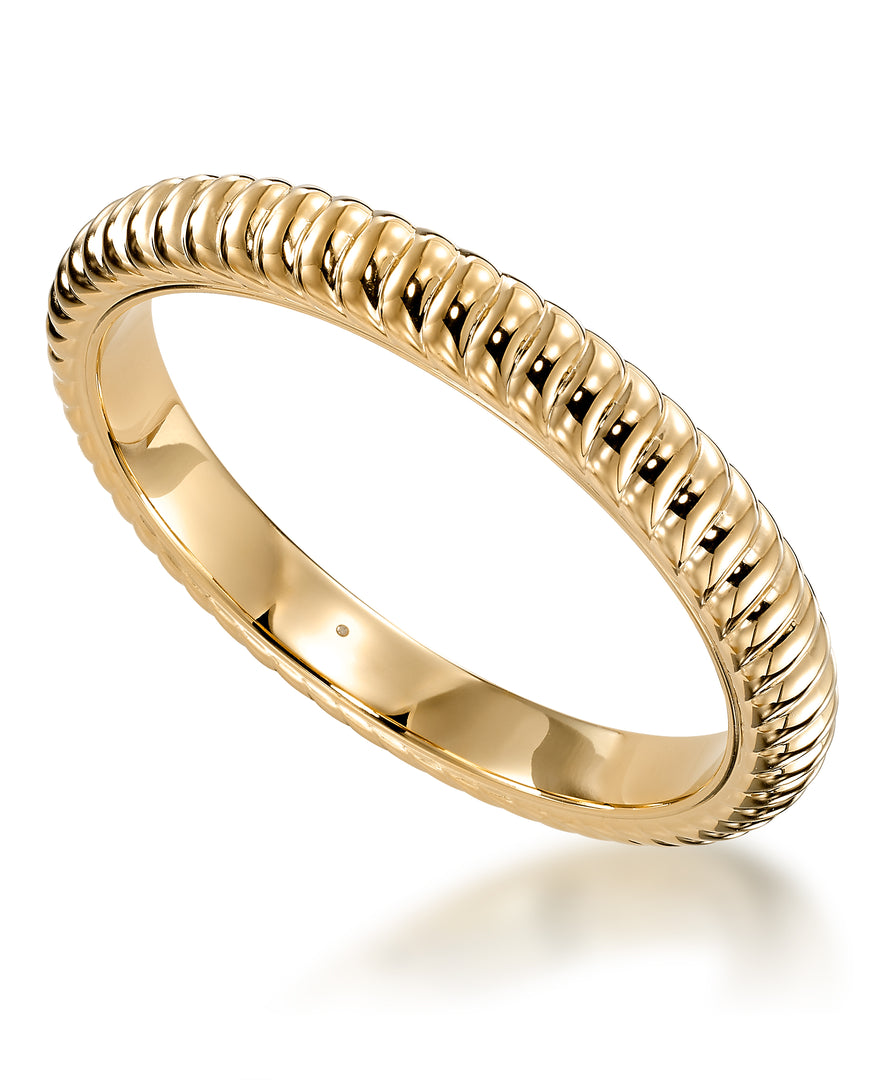 Yellow Gold_Gold Luxe® 14K Yellow Gold Bold Twist Slip on Bangle. Dent Resistant, Infused with Nano Diamond Resin Core®. Average Wrist Size. - iHeart Jewels_I_Heart_1