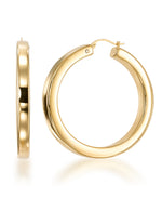 Load image into Gallery viewer, Yellow Gold_Gold Luxe® 14K Yellow Gold Large and Bold Hoop Earrings.  Infused with Nano Diamond Resin Core® - iHeart Jewels_I_Heart_1