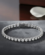 Load image into Gallery viewer, Platinum Tone_CT. T.W. Simulated Diamond "S" Tennis Bracelet , 7.5"_I_Heart_1