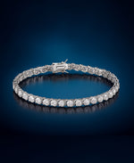 Load image into Gallery viewer, Platinum Tone_CT. T.W. Simulated Diamond "S" Tennis Bracelet , 7.5"_I_Heart_1