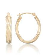 Load image into Gallery viewer, Yellow Gold_10K Gold Classic Oval Twist Hoop Earrings - iHeart Jewels_I_Heart_1
