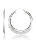 Load image into Gallery viewer, White Gold_10K Gold High Polished Graduated Hoop Earrings_I_Heart_2
