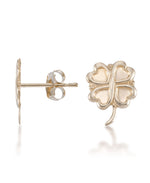 Load image into Gallery viewer, Yellow Gold_10K Gold Lucky Clovers Stud Earrings - iHeart Jewels_I_Heart_1
