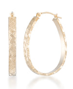 Load image into Gallery viewer, Yellow Gold_10K Gold Woven Diamond Cut Pear Shaped Hoop Earrings_I_Heart_1
