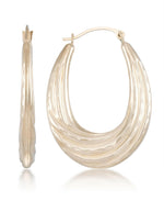 Load image into Gallery viewer, Yellow-Gold_14K Gold Diamond Cut Graduate Bold Hoop Earrings - iHeart Jewels_I_Heart_1
