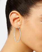 Load image into Gallery viewer, White Gold_14K Gold Essential Hoop Earrings, Large - iHeart Jewels_I_Heart_2
