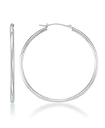 Load image into Gallery viewer, White Gold_14K Gold Essential Hoop Earrings, Medium - iHeart Jewels_I_Heart_2

