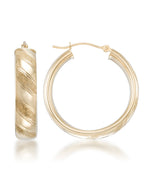 Load image into Gallery viewer, Yellow-Gold_14K Gold Fancy Diamond Cut Knife Edge Hoop Earrings - iHeart Jewels_I_Heart_1
