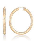 Load image into Gallery viewer, Yellow-Gold_14K Gold Full Diamond Cut Bold Large Round Hoop Earrings - iHeart Jewels_I_Heart_1
