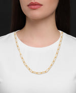 Load image into Gallery viewer, Yellow Gold_14K Gold Heart Toggle Paper Clip Sparkle  Necklace, 18&quot;, Made in Italy_I_Heart_1
