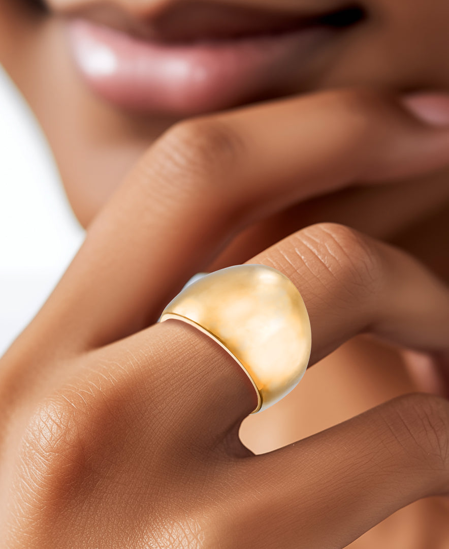 Yellow Gold_14K Gold High Polished Bold Dome Ring. Made in Italy_I_Heart_1