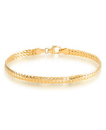 Cargar imagen en el visor de la galería, Yellow Gold 14K Gold High Polished Domed Woven Link Bracelet, 7&quot;, Made in Italy_I_Heart_1
