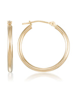 Load image into Gallery viewer, Yellow Gold_14K Gold High Polished Essential Round Hoop Earrings - iHeart Jewels_I_Heart_1

