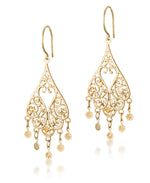Load image into Gallery viewer, Yellow Gold_14K Gold High Polished Filigree Chandelier Drop Earrings - iHeart Jewels_I_Heart_1
