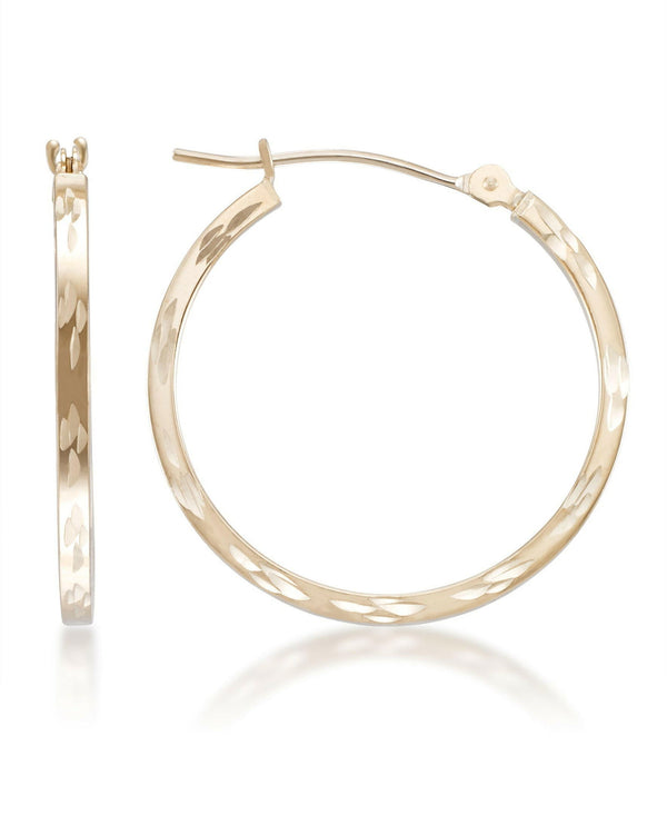Yellow-Gold_14K Gold High Polished Twist Hoop Earrings - iHeart Jewels_I_Heart_1