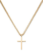 Load image into Gallery viewer, Yellow Gold_14K Gold Large Traditional Cross Pendant, 18&quot; Chain_I_Heart_1
