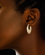 Load image into Gallery viewer, Yellow-Gold_14K Gold Puffy Filigree Hoop Earrings - iHeart Jewels_I_Heart_1
