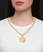 Load image into Gallery viewer, Yellow Gold_14K Gold Saint Bendict Medalion Pendant, 18&quot; Chain_I_Heart_1
