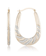 Load image into Gallery viewer, Two-Tone_14K Gold Two-Tone Graduated Large Hoop Earrings - iHeart Jewels_I_Heart_1
