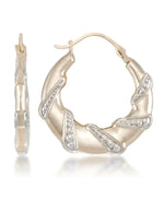 Load image into Gallery viewer, Two-Tone_14K Gold Two-Tone Wrapped Hoop Earrings - iHeart Jewels_I_Heart_1
