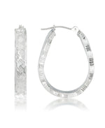 Load image into Gallery viewer, White Gold_14K Gold Woven Diamond Cut Pear Shape Hoop Earrings - iHeart Jewels_I_Heart_2
