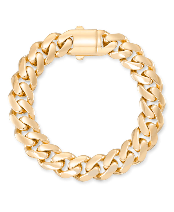 Yellow Gold_14K Gold Bold Domed Curb Link Bracelet_I_Heart_1